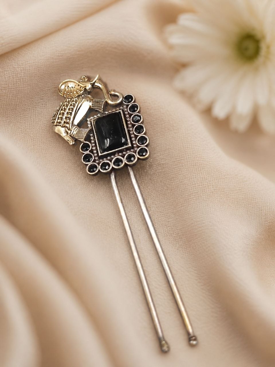 Two Tone Elephant Juda Pin – Traditional Hair Accessory for Elegant Looks 10 Two Tone Elephant Juda Pin with Elegant Traditional Elephant Design