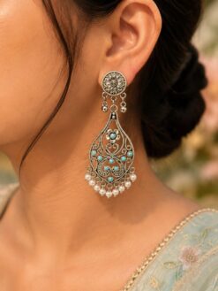 Dangler Flower Earring with Elegant Floral Design and Premium Polish