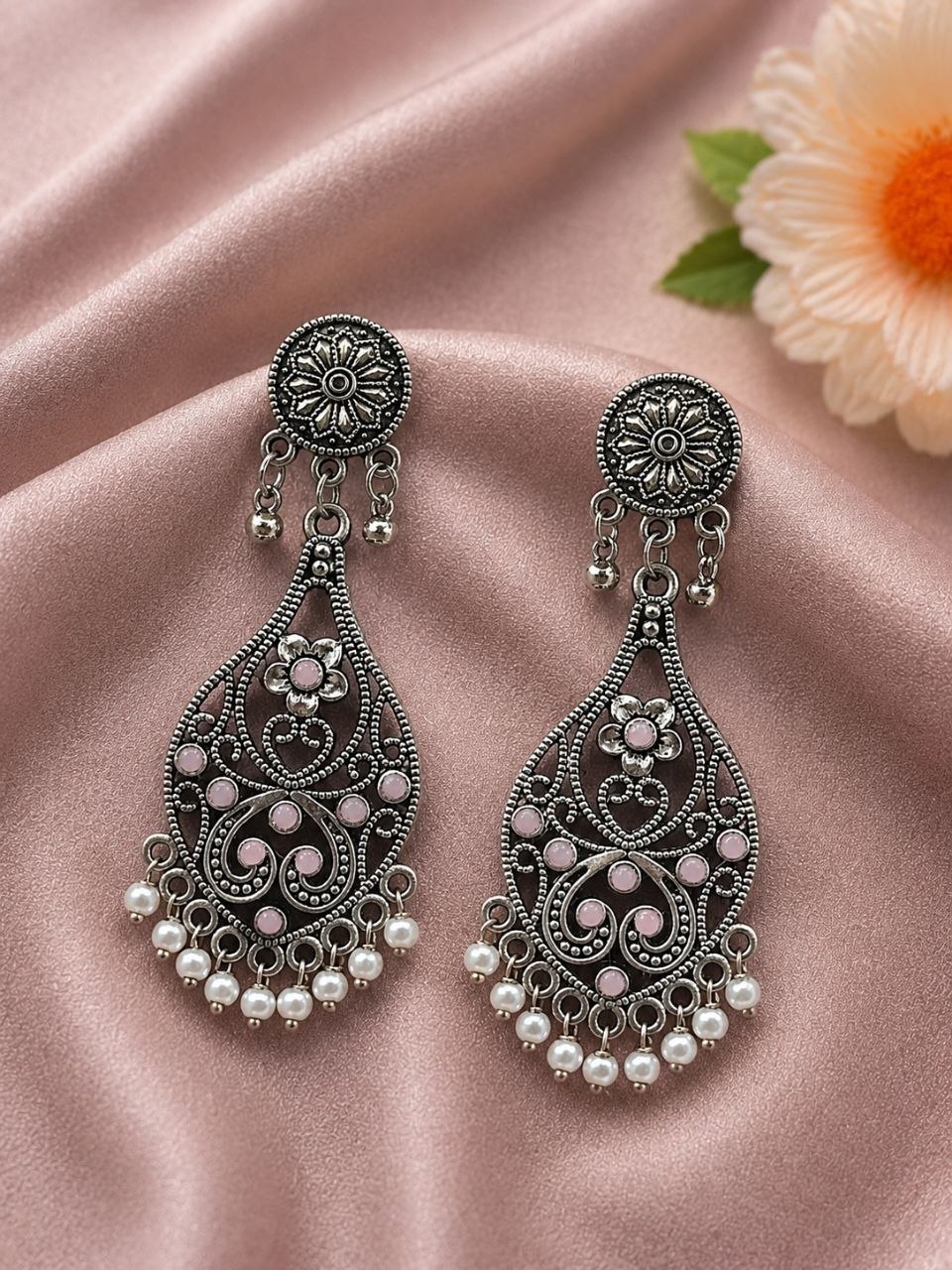 Dangler Flower Earring – Stunning Floral Design for Elegant Everyday and Festive Looks 8 Dangler Flower Earring with Elegant Floral Design and Premium Polish
