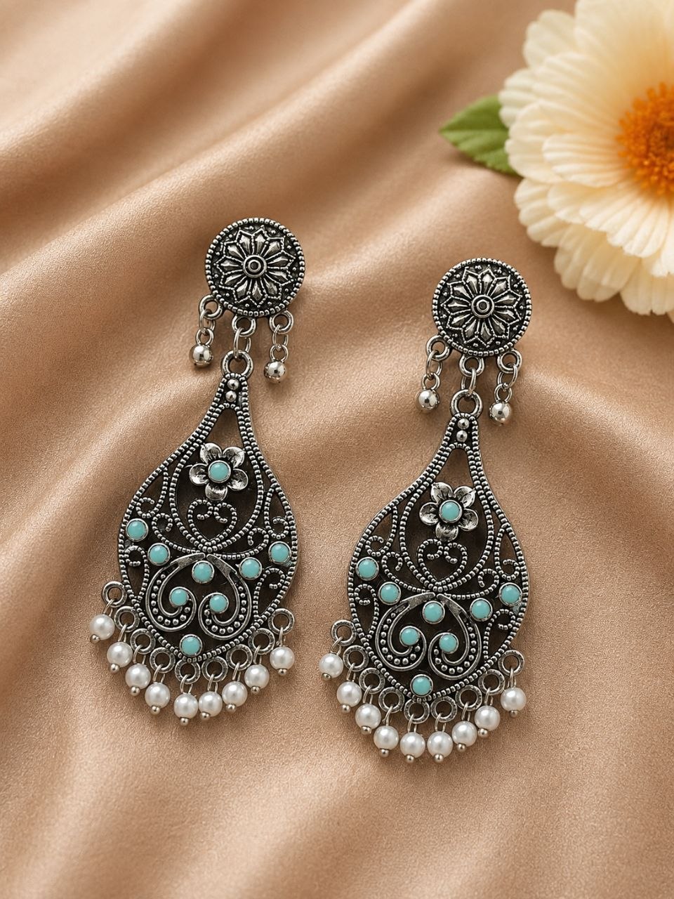 Dangler Flower Earring – Stunning Floral Design for Elegant Everyday and Festive Looks 9 Dangler Flower Earring with Elegant Floral Design and Premium Polish