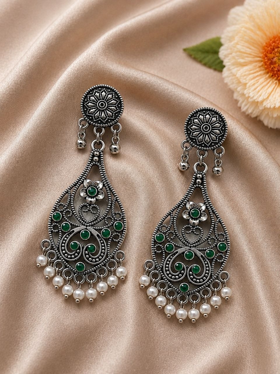 Dangler Flower Earring – Stunning Floral Design for Elegant Everyday and Festive Looks 6 Dangler Flower Earring with Elegant Floral Design and Premium Polish