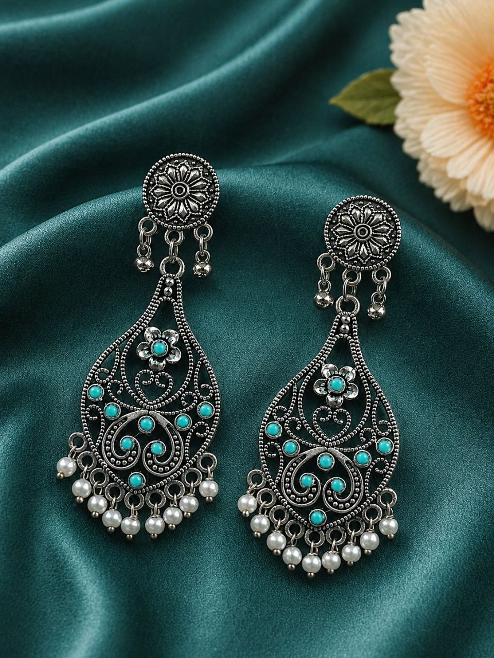 Dangler Flower Earring – Stunning Floral Design for Elegant Everyday and Festive Looks 7 Dangler Flower Earring with Elegant Floral Design and Premium Polish