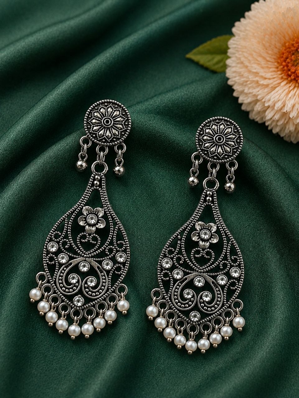 Dangler Flower Earring – Stunning Floral Design for Elegant Everyday and Festive Looks 5 Dangler Flower Earring with Elegant Floral Design and Premium Polish