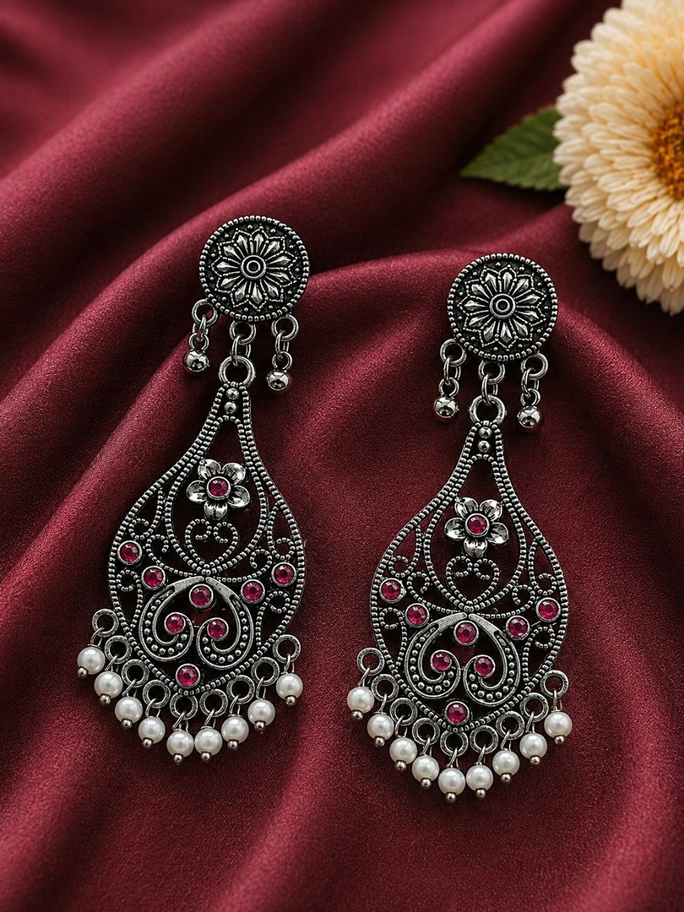 Dangler Flower Earring – Stunning Floral Design for Elegant Everyday and Festive Looks 3 Dangler Flower Earring with Elegant Floral Design and Premium Polish
