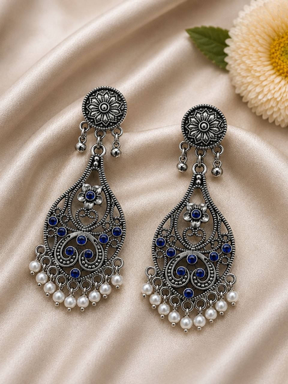 Dangler Flower Earring – Stunning Floral Design for Elegant Everyday and Festive Looks 2 Dangler Flower Earring with Elegant Floral Design and Premium Polish