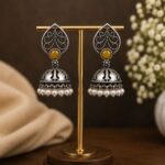 Antique Jhumki Earring – Traditional Design for Festive and Wedding Looks - "Yellow"