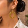 Ethnic Round Hook Earring elegant traditional brass jewelry premium polish stylish fashion accessory
