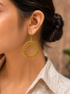 Ethnic Round Hook Earring elegant traditional brass jewelry premium polish stylish fashion accessory