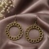 Ethnic Round Hook Earring elegant traditional brass jewelry premium polish stylish fashion accessory