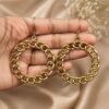 Ethnic Round Hook Earring elegant traditional brass jewelry premium polish stylish fashion accessory