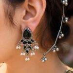 Unique Oxidized Earring With Chain Premium Look – Stunning Ethnic Jewelry