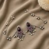 Unique Oxidized Earring With Chain Premium Look stylish ethnic brass jewelry premium statement earrings