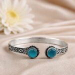 Silver Round Bracelet – Elegant Premium Jewelry for Every Occasion - "Aqua"