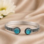 Silver Geometric Bracelet – Premium Stylish Jewelry for Modern Elegance - "Aqua"