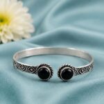 Silver Geometric Bracelet – Premium Stylish Jewelry for Modern Elegance - "Black"