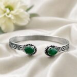 Designer Silver Bracelet – Exquisite Premium Jewelry for Elegant Modern Style - "Green"