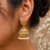 Gold Plated Jhumka Earring Traditional Elegant Brass Jewelry Premium Polish