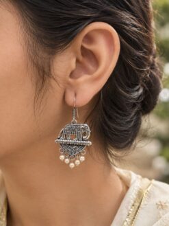 Elephant Hook Earring Unique Traditional Brass Jewelry Premium Polish