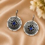Silver Floral Bugadi – Exquisite Traditional Jewelry for Elegant Look - Blue