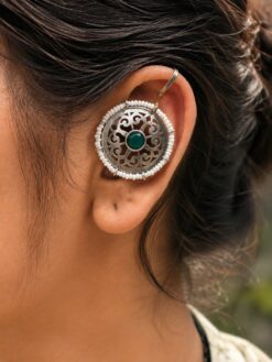 Silver Floral Bugadi Elegant Traditional Floral Brass Jewelry Premium Polish