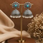 Elegant Jhumka Earring – Gorgeous Traditional Jewelry for Graceful Style - "Aqua"