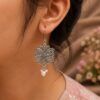 Charming Flower Hook Earring Beautiful Floral Brass Jewelry Premium Polish