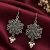 Charming Flower Hook Earring Beautiful Floral Brass Jewelry Premium Polish