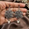 Charming Flower Hook Earring Beautiful Floral Brass Jewelry Premium Polish