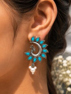 Elegant Peacock Earring traditional brass jewelry premium polish festive fashion accessory