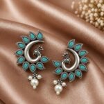 Elegant Peacock Earring – Traditional Design for Graceful Everyday Style - "MInt"
