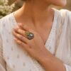 Designer Peacock Ring traditional brass jewelry premium polish elegant ethnic statement ring