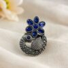 Designer Peacock Ring traditional brass jewelry premium polish elegant ethnic statement ring