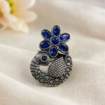 Designer Peacock Ring – Traditional Statement Jewelry with Elegant Look - Blue