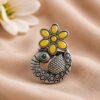 Designer Peacock Ring traditional brass jewelry premium polish elegant ethnic statement ring