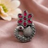 Designer Peacock Ring traditional brass jewelry premium polish elegant ethnic statement ring