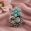 Designer Peacock Ring traditional brass jewelry premium polish elegant ethnic statement ring