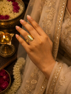 Anti Tarnish Rings Designer Gold Plated Finger Ring for Women
