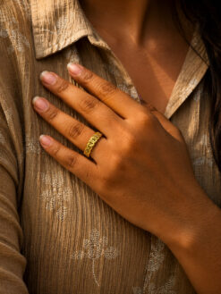 Anti Tarnish Rings Gold Plated Contemporary Bridal Wear Ring
