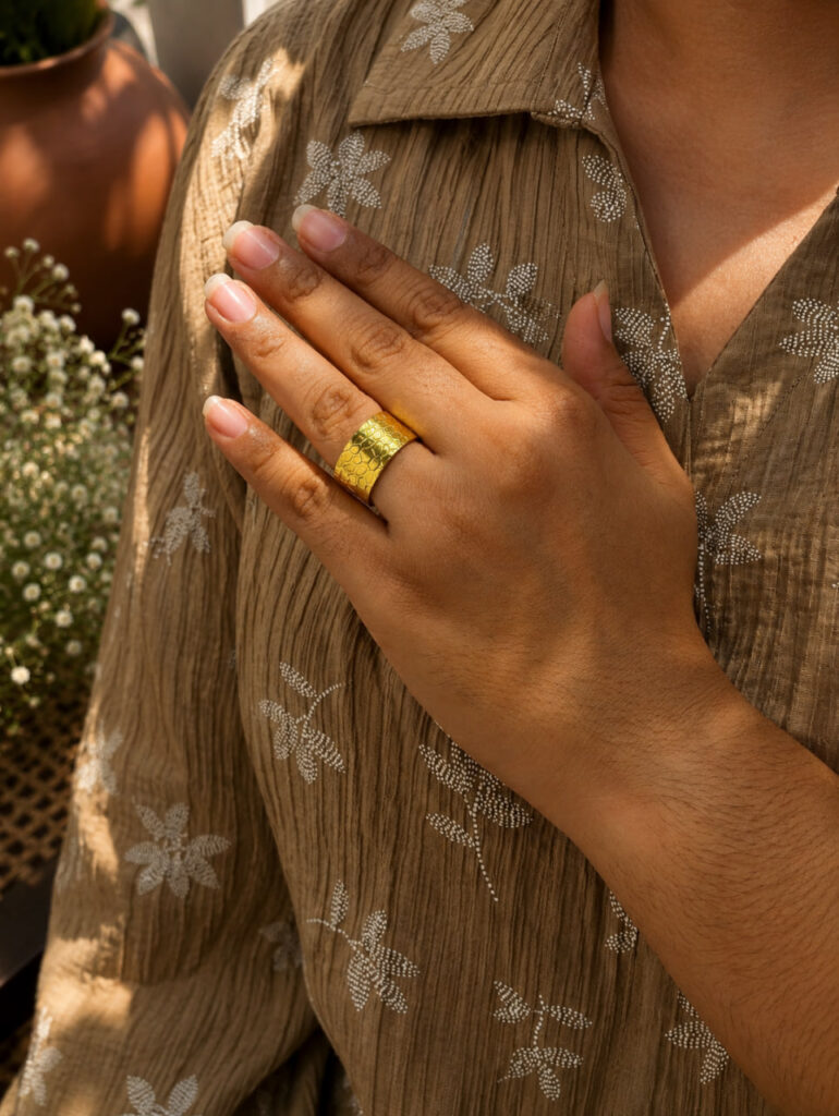 Anti Tarnish Rings Elegant Gold Plated Finger Ring for Ladies