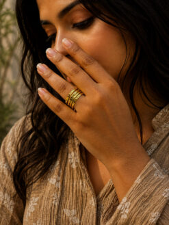 Anti Tarnish Rings Adjustable Royal Looking Open Ring for Office Women