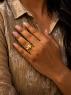 Anti Tarnish Rings Traditional Wear Open Ring for Office Women