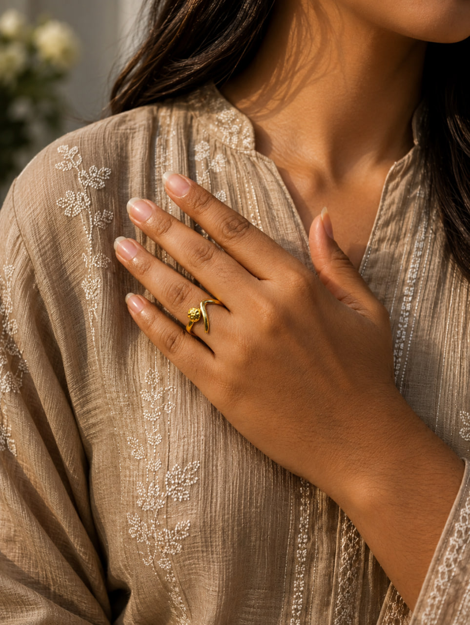 Anti Tarnish Rings Royal Looking Gold Plated Open Ring for College Girls 1 Anti Tarnish Rings Royal Looking Gold Plated Open Ring for College Girls