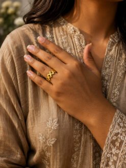 Anti Tarnish Rings Gold Plated Royal Looking Casual Wear Ring
