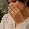 Anti Tarnish Rings Elegant Gold Plated Finger Ring for Brides