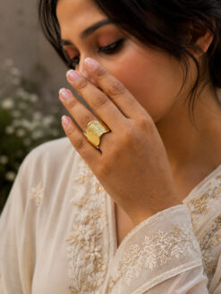 Anti Tarnish Rings Elegant Gold Plated Finger Ring for Brides