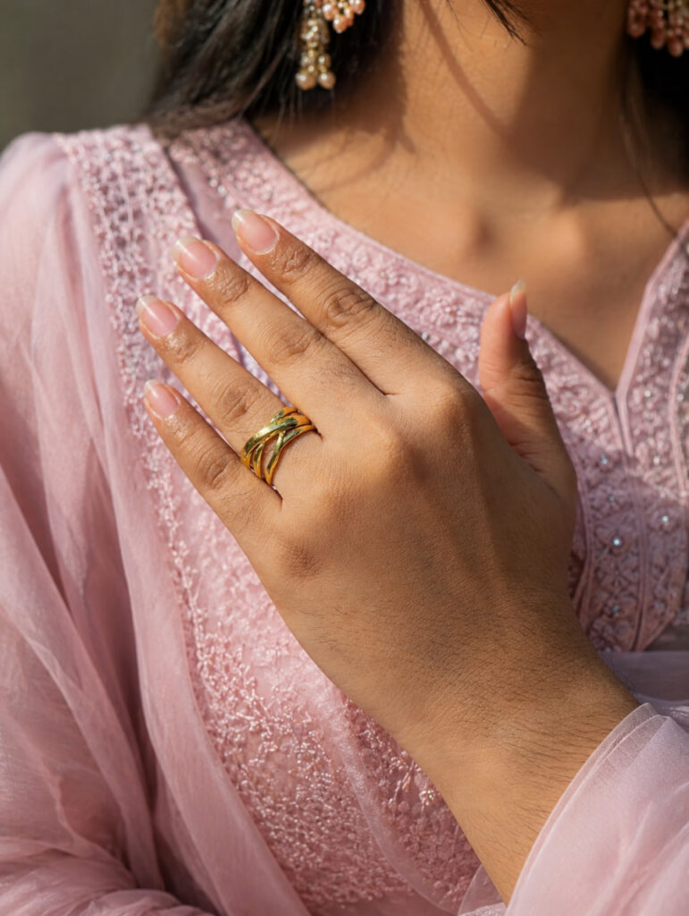 Anti Tarnish Rings Adjustable Elegant Finger Ring for Ladies