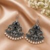 Peacock Hook Earring Elegant Traditional Designer Brass Jewelry