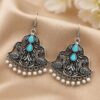 Peacock Hook Earring Elegant Traditional Designer Brass Jewelry