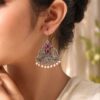 Peacock Hook Earring Elegant Traditional Designer Brass Jewelry
