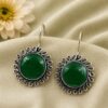 Floral Round Hook Earring Elegant Brass Traditional Jewelry for Women